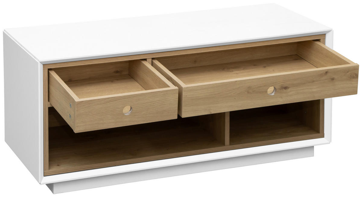 AKTENREGAL Weiß, Eiche Artisan  - Weiß/Eiche Artisan, Design, Holzwerkstoff (100/45/40cm) - Venda