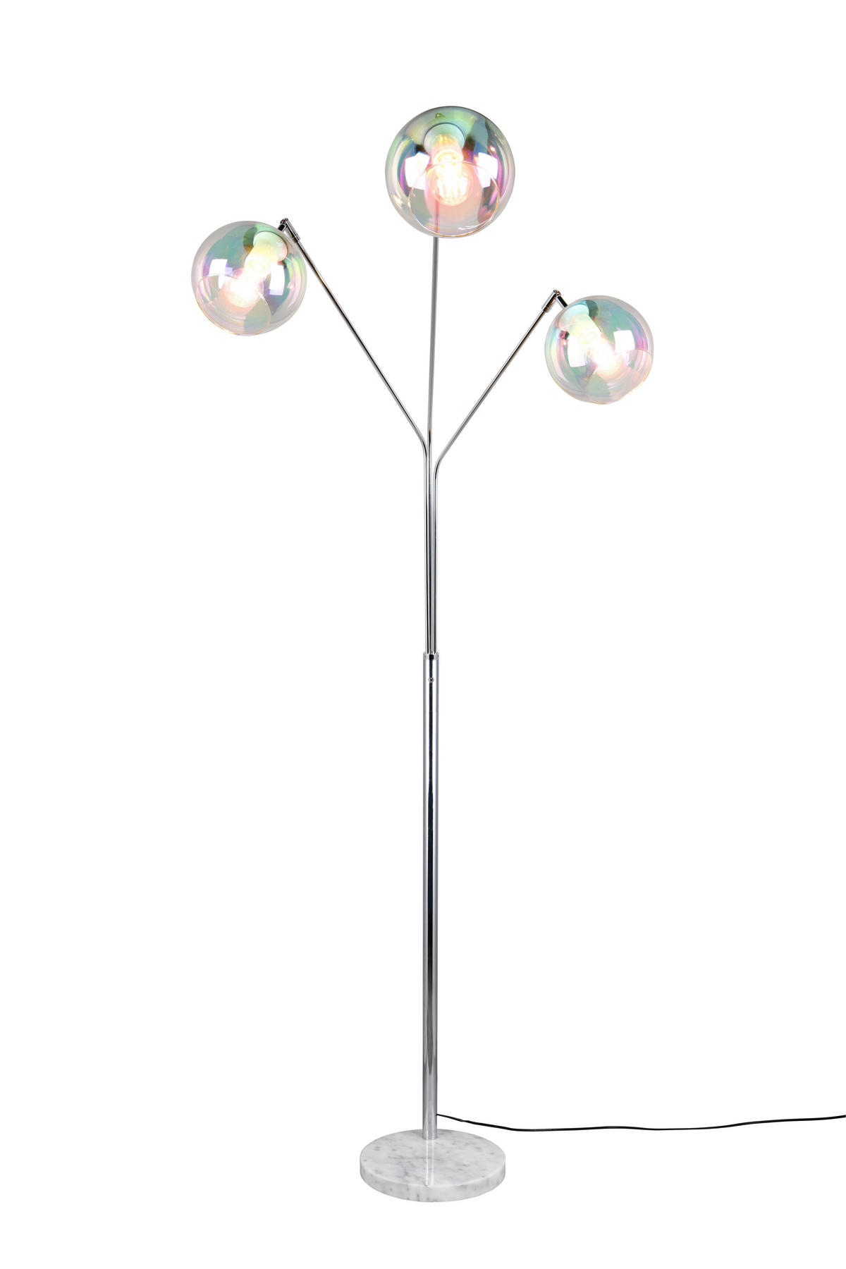 STEHLEUCHTE - Chromfarben/Weiss, Design, Glas/Metall (67/30/200cm) - Trio Leuchten