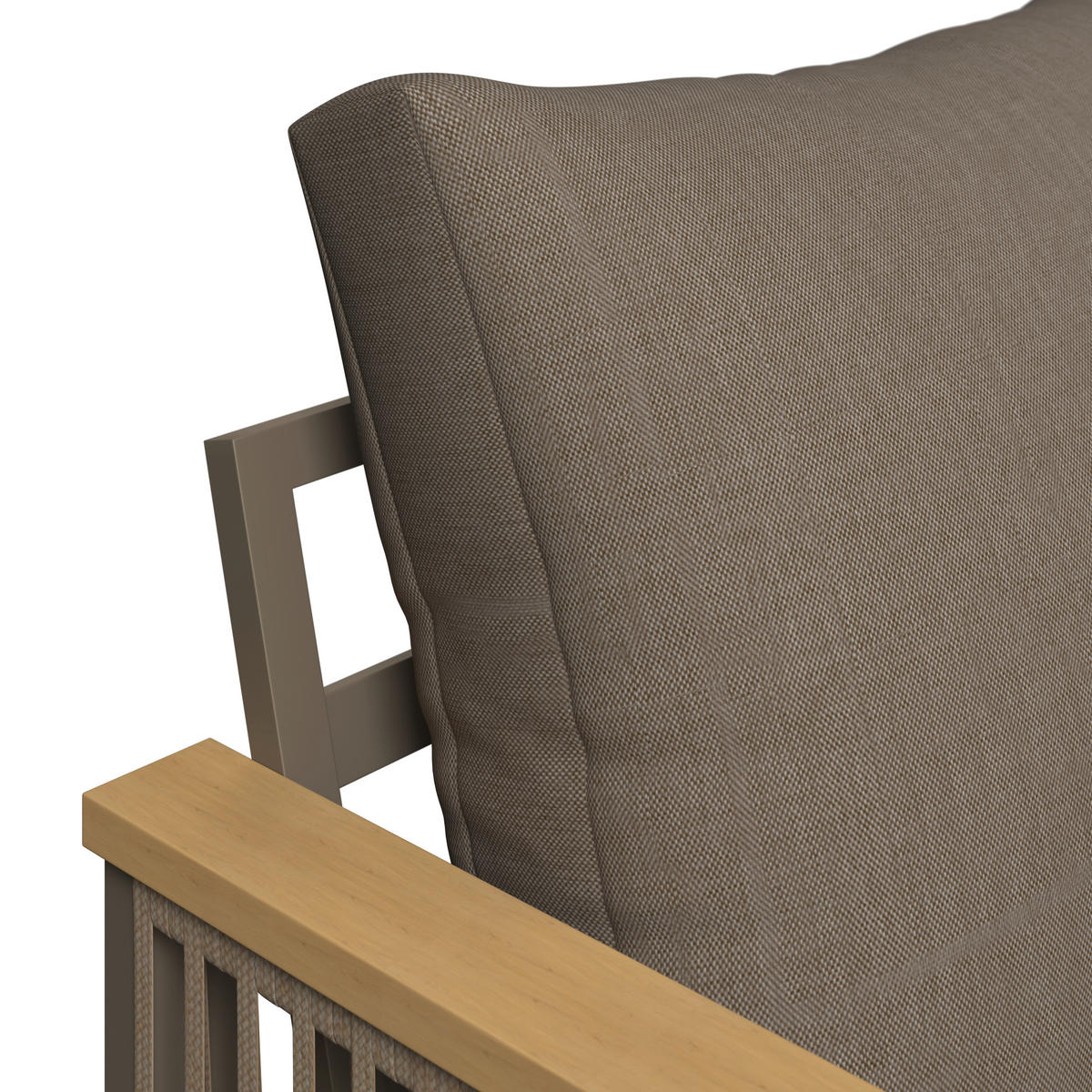 LOUNGESOFA  - Beige/Schwarz, MODERN, Holz/Metall (190/73/76cm) - Ambia Garden