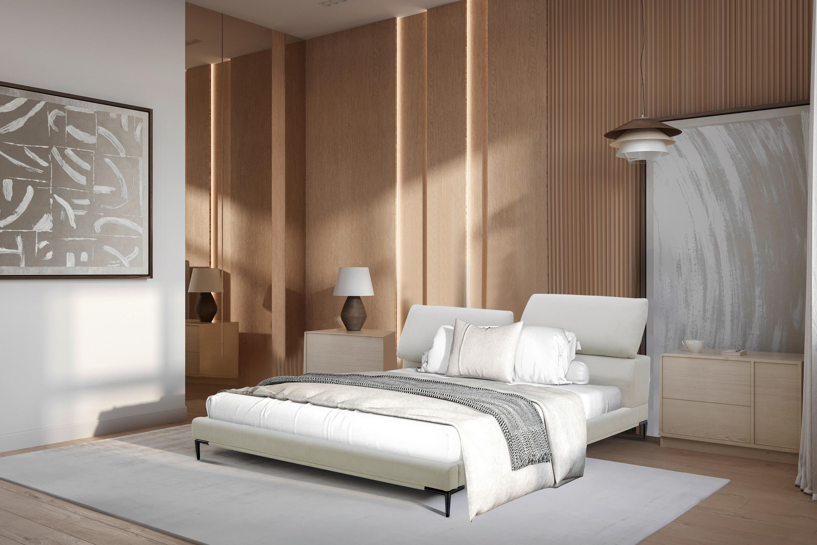 TAPECIRANI KREVET   180/200 cm   krem  - crna/krem, Moderno, drvo/metal (180/200cm) - Livetastic