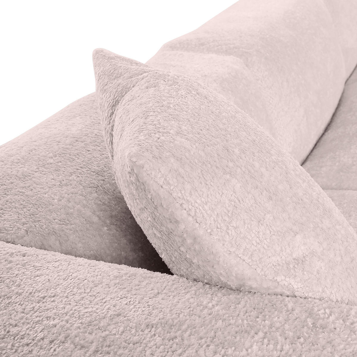 WOHNLANDSCHAFT Rosa Chenille  - Schwarz/Rosa, MODERN, Kunststoff/Textil (178/356/225cm) - Carryhome