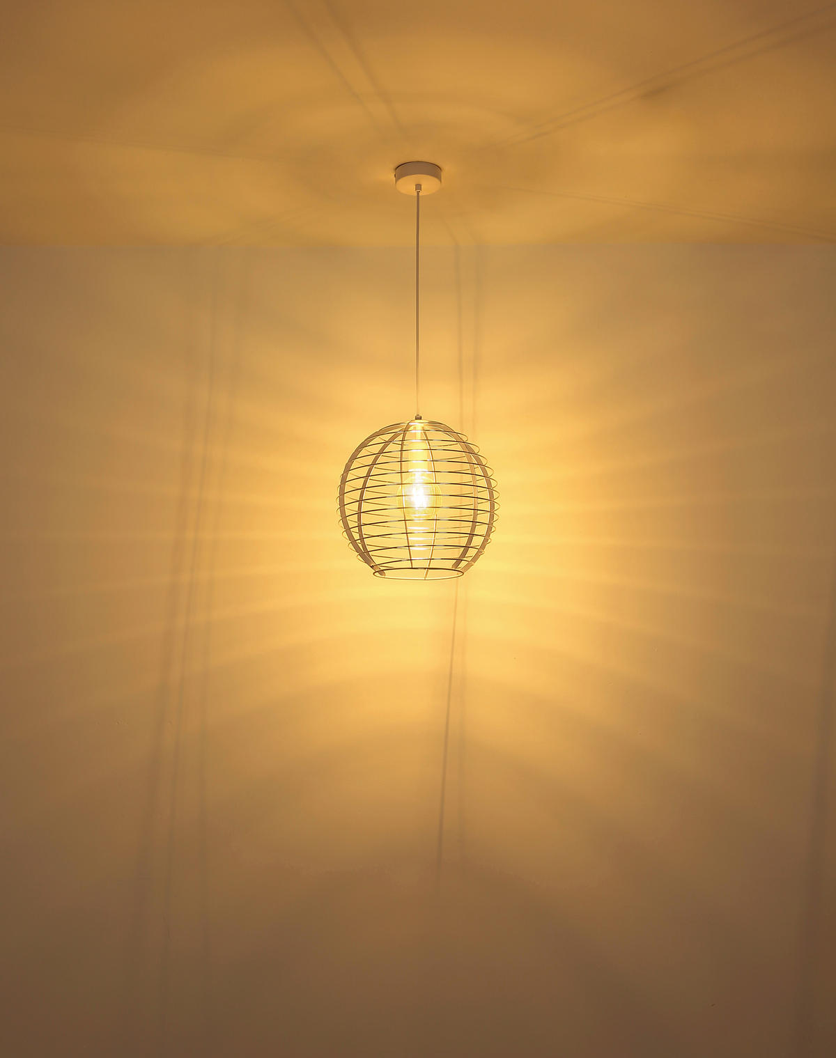 HÄNGELEUCHTE 35/120 cm  - Chromfarben/Weiß, Basics, Kunststoff/Metall (35/120cm) - Globo