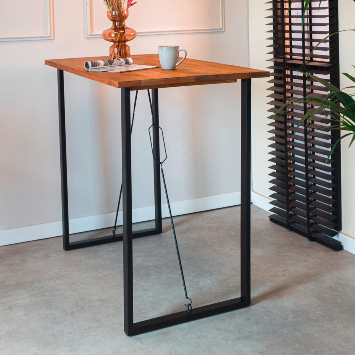 BARTISCH Mangoholz vollmassiv rechteckig Braun  - Schwarz/Braun, MODERN, Holz/Metall (130/70/110cm) - MID.YOU