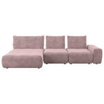ECKSOFA in Velours Altrosa  174/347 cm  - Schwarz/Altrosa, Design, Kunststoff/Textil (174/347cm) - Xora