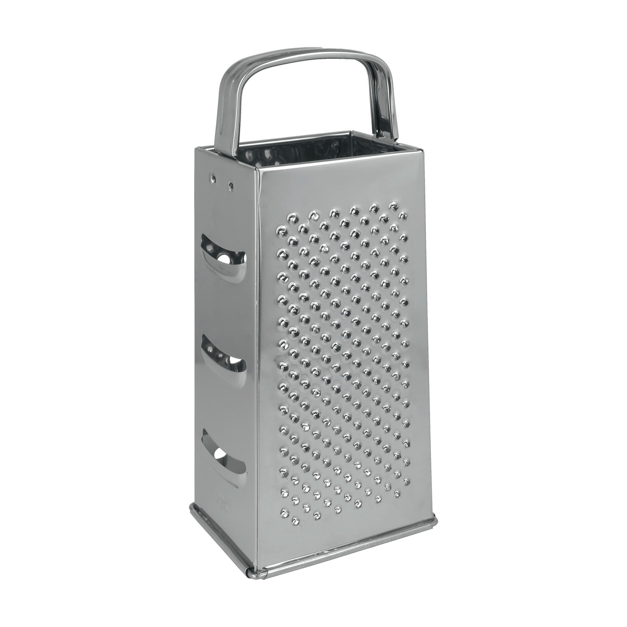 NÉGYOLDALÚ RESZELŐ - nemesacélszínű, Basics, fém (10,6/8,1/23,5cm) - Metaltex