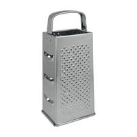 NÉGYOLDALÚ RESZELŐ - nemesacélszínű, Basics, fém (10,6/8,1/23,5cm) - Metaltex