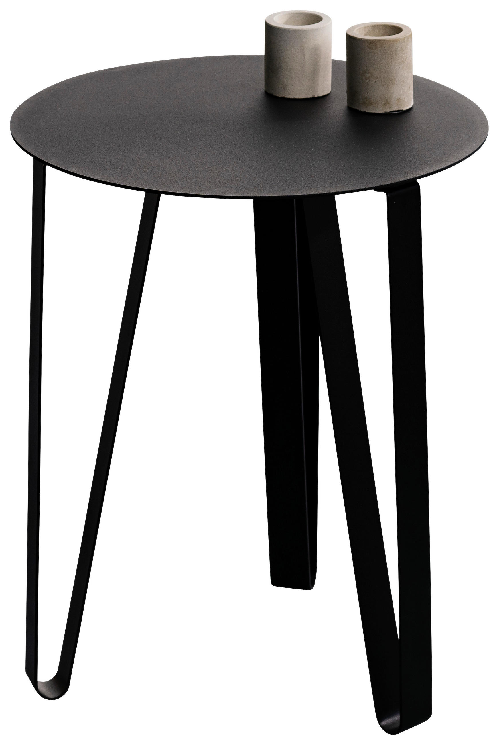 COUCHTISCH 40/40/50 cm rund Schwarz  - Schwarz, Design, Metall (40/40/50cm) - Xora
