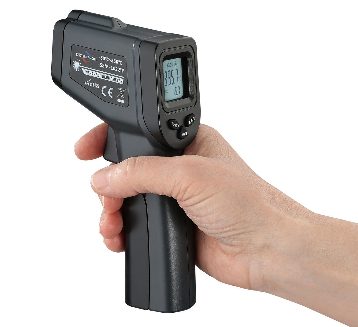 BRATENTHERMOMETER  - Schwarz, Basics, Kunststoff (8/4/16,5cm) - KÜCHENPROFI