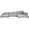 WOHNLANDSCHAFT in Webstoff Hellgrau  - Hellgrau/Schwarz, Design, Textil/Metall (177/385/216cm) - Welnova