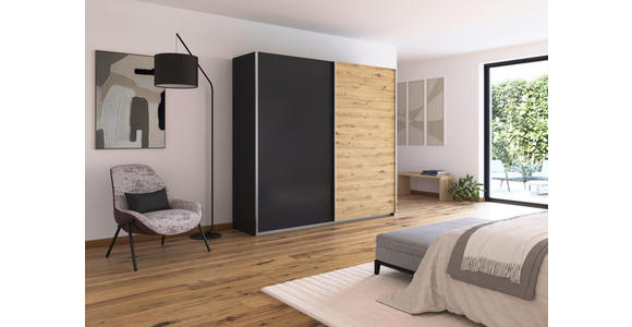 SCHWEBETÜRENSCHRANK  in Grau  - Alufarben/Grau, KONVENTIONELL, Holzwerkstoff/Metall (225/229/62cm) - Xora