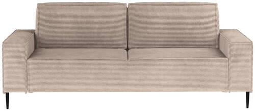 SCHLAFSOFA in Webstoff Hellbraun  - Hellbraun/Schwarz, Design, Textil/Metall (240/89/103cm) - Ti'me