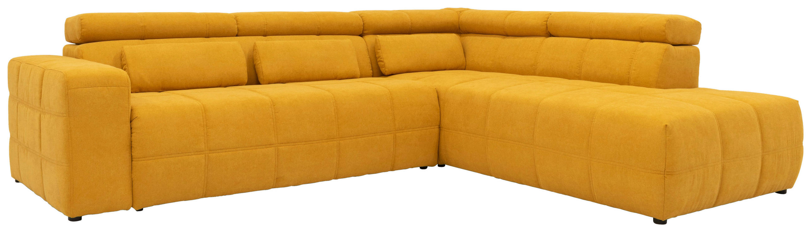 ECKSOFA Orange Mikrofaser  - Schwarz/Orange, Design, Kunststoff/Textil (275/228cm) - MID.YOU