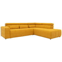 ECKSOFA Orange Mikrofaser  - Schwarz/Orange, Design, Kunststoff/Textil (275/228cm) - MID.YOU