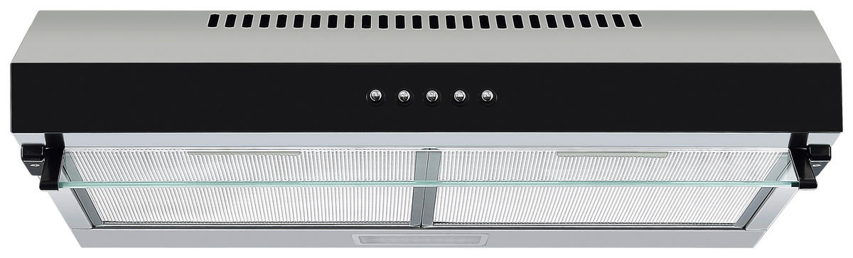 FLÄKTKÅPA CH16060SGB  - stålfärgad/svart, Trend, metall/glas (60/13/50,3cm) - Respekta