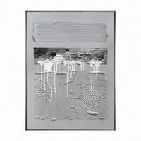 PICTURĂ ÎN ULEI 90/120 cm  - albastru deschis/argintiu, Design, plastic/lemn (90/120cm) - Monee