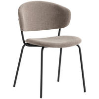 STUHL Bouclé Schwarz, Greige  - Greige/Schwarz, Design, Textil/Metall (49/84/51cm) - Connubia 