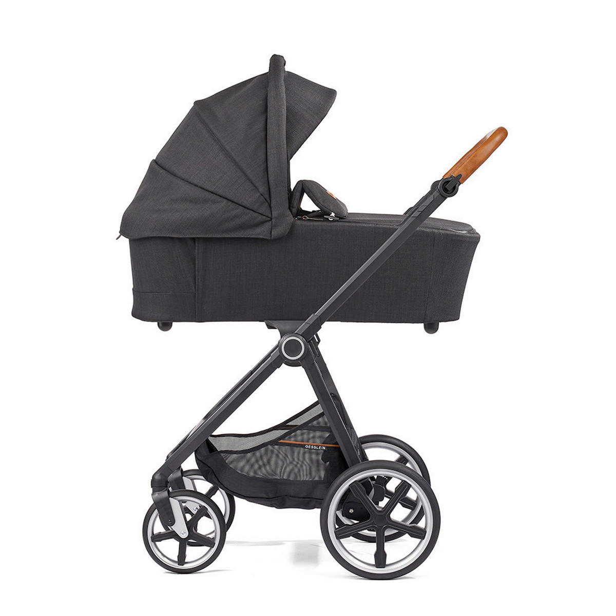 KINDERWAGENSET  Fusion Panorama Lyx Set inkl. Wickeltasche  Schwarz  - Schwarz, Basics, Metall (57/129/100cm) - Gesslein