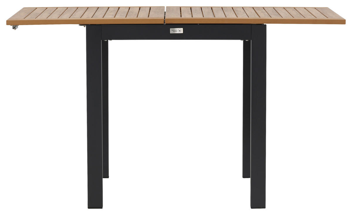 BALKONTISCH Holz, Metall Braun, Schwarz  - Schwarz/Braun, KONVENTIONELL, Holz/Metall (70/70/75cm) - Gardenson