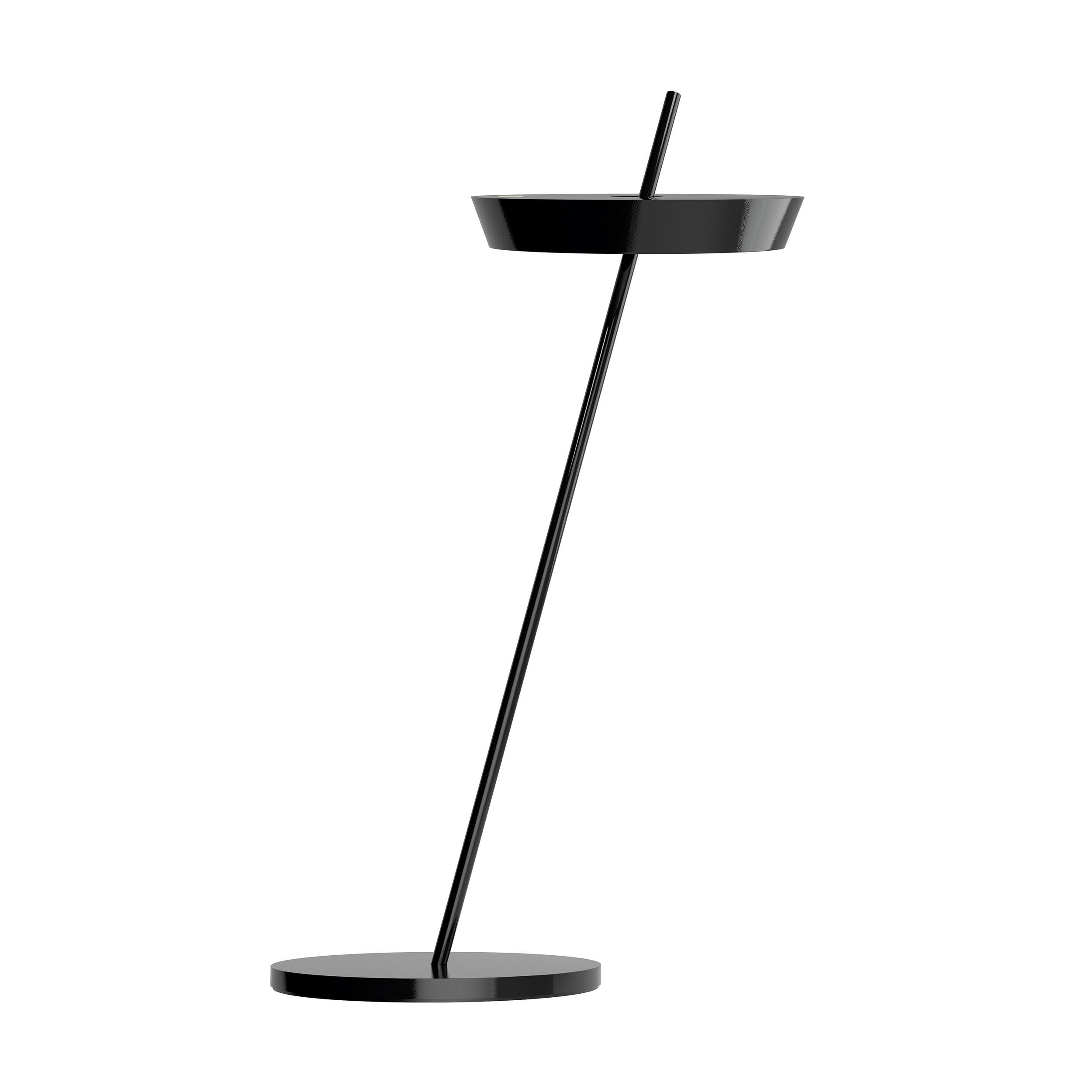 AKKU-TISCHLEUCHTE Mahina 20,7/13,3/35,5 cm   - Schwarz Hochglanz, Design, Metall (20,7/13,3/35,5cm)