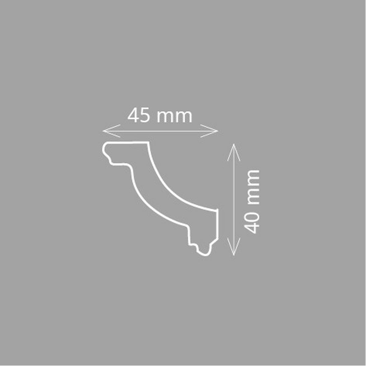ZIERLEISTE 200/4,5/4,0 cm Weiß Kunststoff  - Weiß, Design, Kunststoff (200/4,5/4,0cm)