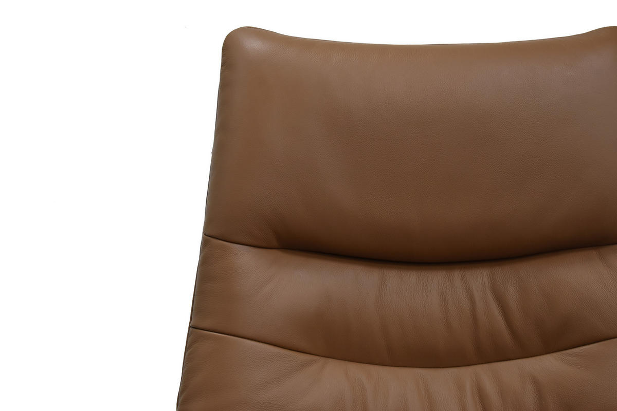 FERNSEHSESSEL  mit Relaxfunktion, Kopfteilverstellung, Aufstehhilfe, Fußteilverstellung Echtleder Lederlook Cognac  - Cognac/Schwarz, Design, Leder/Kunststoff (78.5/87,5-112,5/87,5-161cm) - Cantus