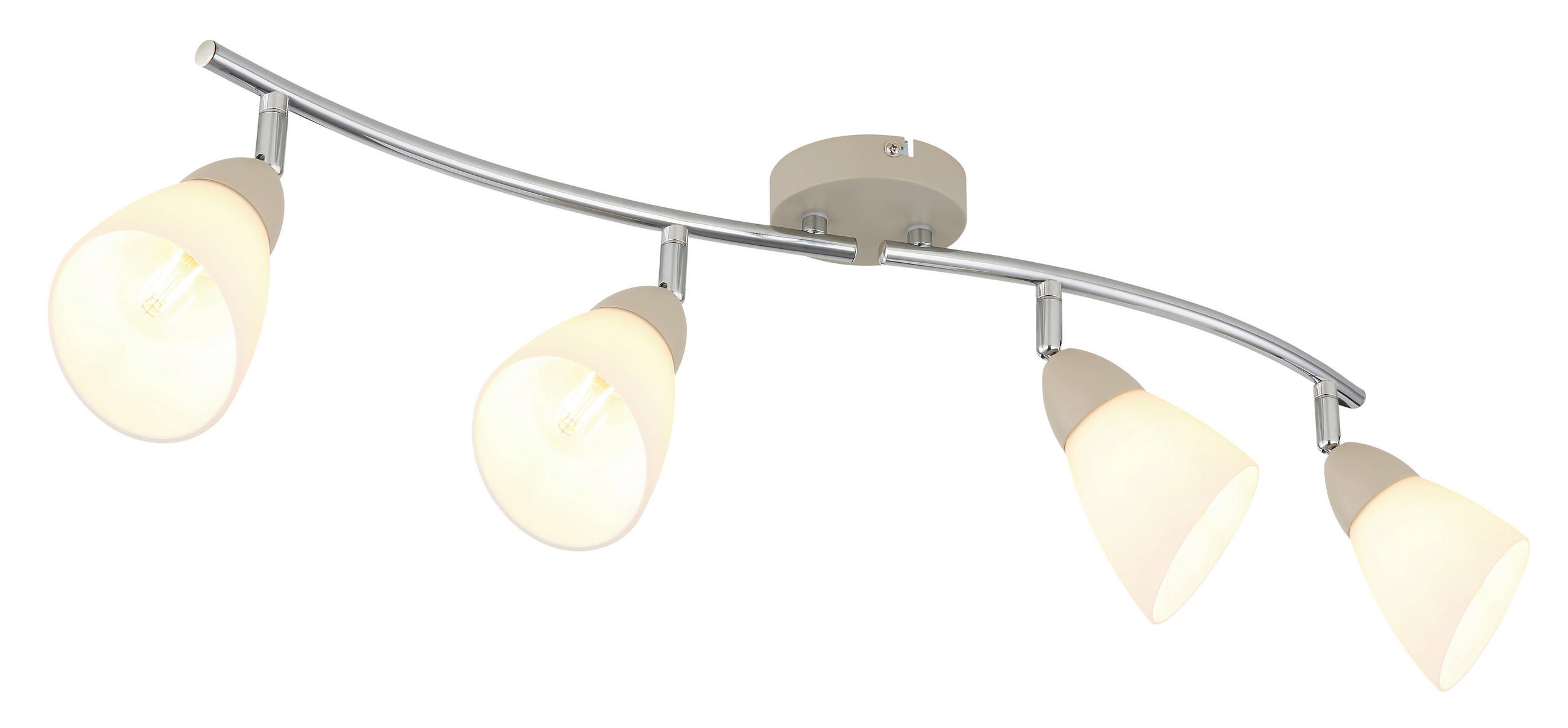 STRAHLER Paula 70/10/21 cm  - Sandfarben/Chromfarben, Design, Glas/Metall (70/10/21cm) - Globo