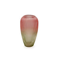 VÁZA, sklo, 30 cm - pink/zelená, Basics, sklo (17.5/17.5/30cm)