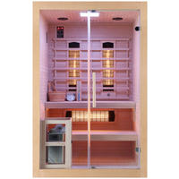 INFRAROTKABINE für 2 Personen  - Naturfarben, Basics, Glas/Holz (130/120/200cm) - Sanotechnik