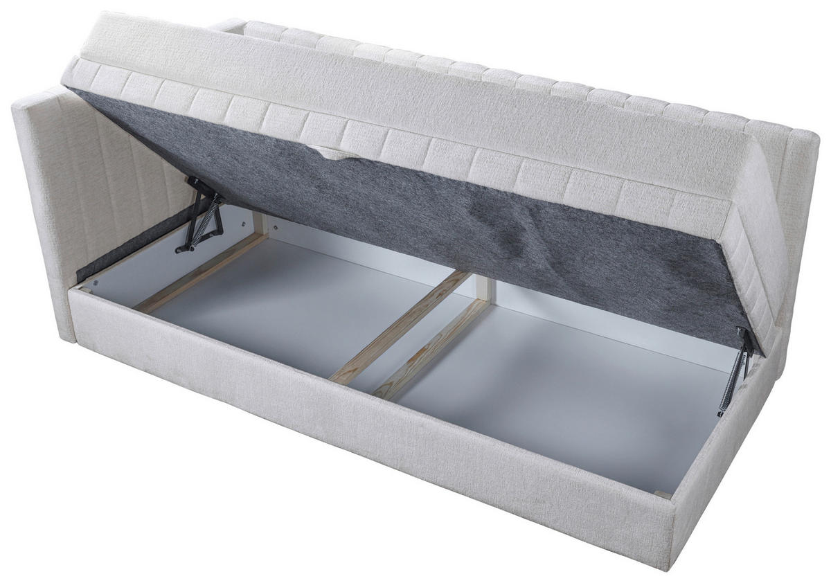 SCHLAFSOFA in Struktur Creme  - Creme/Schwarz, Design, Holz/Holzwerkstoff (212/83/99cm) - MID.YOU