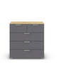 KOMMODE  in 80/81/42 cm  - Chromfarben/Dunkelgrau, Design, Holzwerkstoff/Metall (80/81/42cm) - Carryhome