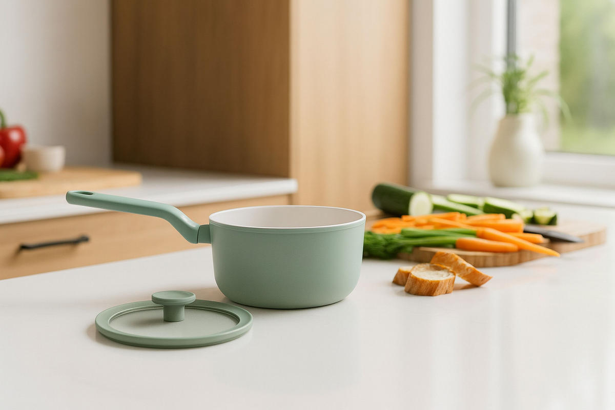 STIELKASSEROLLE Balance 2 l  - Transparent/Salbeigrün, Basics, Metall (18/13cm) - BergHOFF