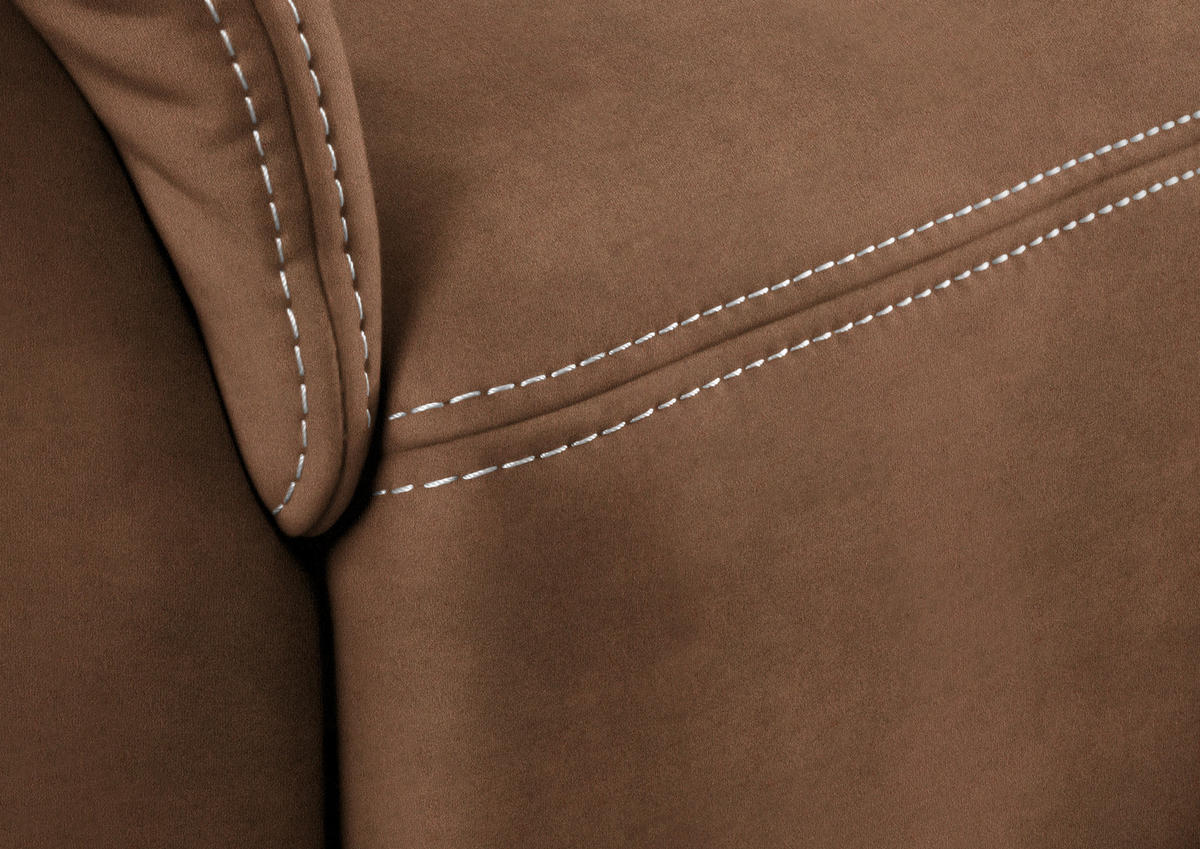 3-SITZER-SOFA in Mikrofaser Hellbraun  - Hellbraun/Beige, Konventionell, Textil/Metall (198/100/89cm) - Beldomo Comfort