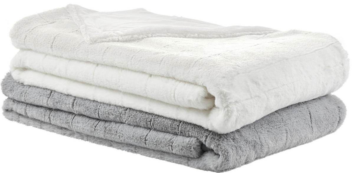 FELLDECKE SENJA 150/200 cm  - Weiß, KONVENTIONELL, Textil (150/200cm) - Dieter Knoll