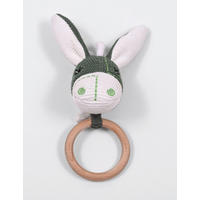 ZVEČKA - zelena/slonovača, Prirodno, tekstil (10/10cm) - Avelia