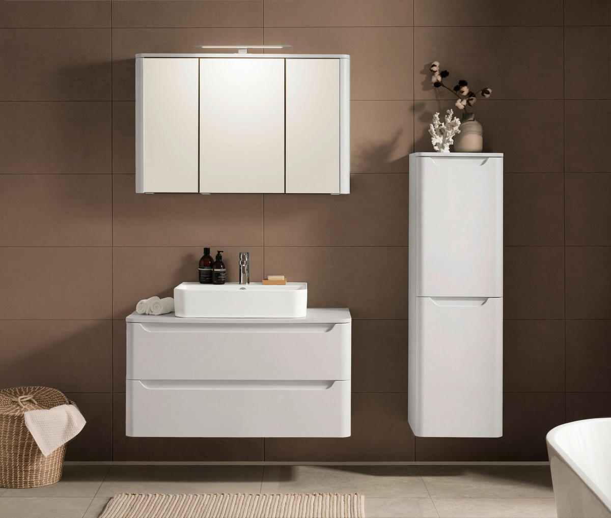 SPIEGELSCHRANK 101/64/21 cm  - Silberfarben/Alufarben, KONVENTIONELL, Glas/Holzwerkstoff (101/64/21cm) - Xora