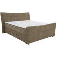 BOXSPRINGBETT 180/200 cm  in Braun  - Chromfarben/Braun, KONVENTIONELL, Textil/Metall (180/200cm) - Esposa