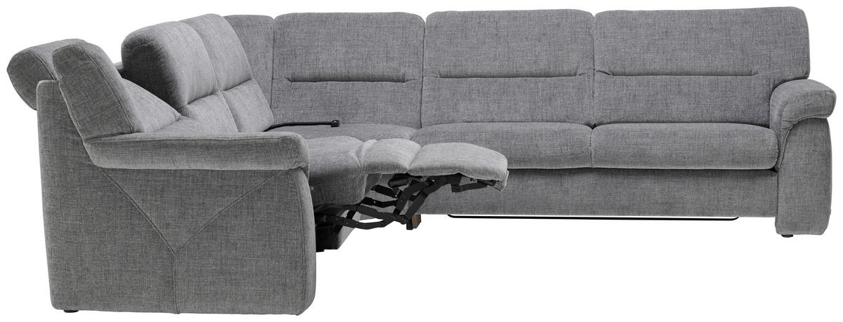 ECKSOFA in Chenille Grau  - Schwarz/Grau, Konventionell, Kunststoff/Textil (252/282cm) - Himolla