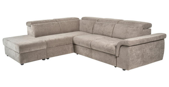 ECKSOFA Taupe Flachgewebe  - Taupe/Schwarz, KONVENTIONELL, Kunststoff/Textil (235/280cm) - Carryhome