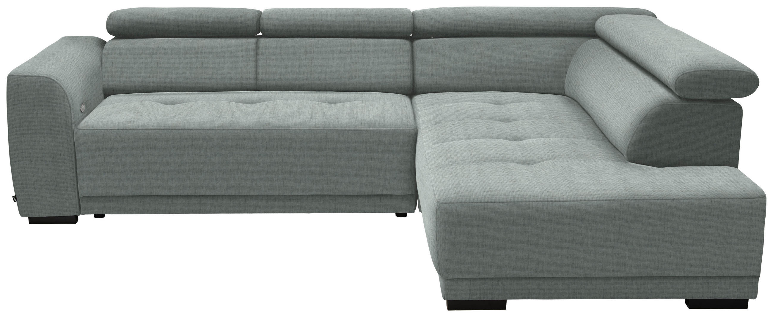 ECKSOFA in Chenille Silberfarben  284/205 cm  - Silberfarben/Schwarz, Design, Kunststoff/Textil (284/205cm) - Xora