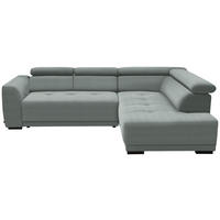 ECKSOFA in Chenille Silberfarben  284/205 cm  - Silberfarben/Schwarz, Design, Kunststoff/Textil (284/205cm) - Xora