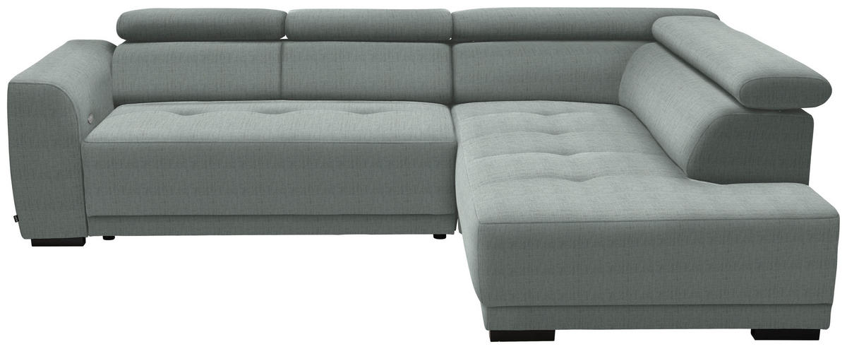 ECKSOFA in Chenille Silberfarben  284/205 cm  - Silberfarben/Schwarz, Design, Kunststoff/Textil (284/205cm) - Xora
