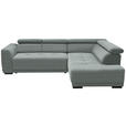 ECKSOFA in Chenille Silberfarben  284/205 cm  - Silberfarben/Schwarz, Design, Kunststoff/Textil (284/205cm) - Xora