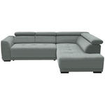 ECKSOFA in Chenille Silberfarben  284/205 cm  - Silberfarben/Schwarz, Design, Kunststoff/Textil (284/205cm) - Xora