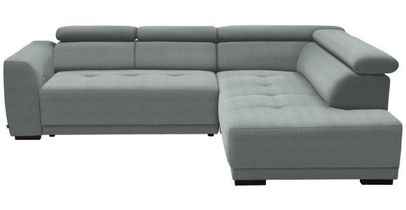 ECKSOFA in Chenille Silberfarben 284/205 cm - Silberfarben/Schwarz, Design, Kunststoff/Textil (284/205cm) - Xora
