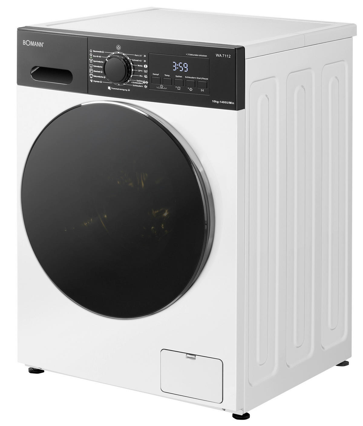 WASCHMASCHINE WA 7112  - Weiß, Trend, Metall (59,5/85,0/60,0cm) - Bomann