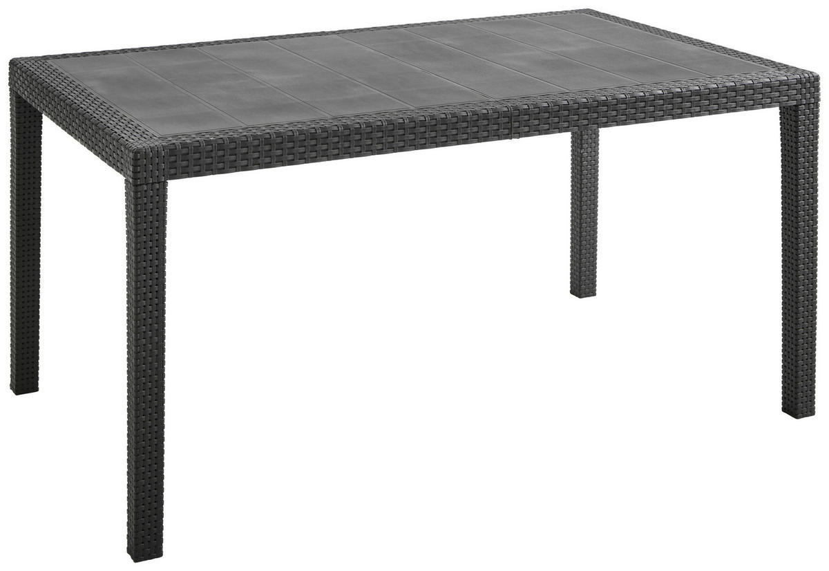 GARTENTISCH 150/90/72 cm Kunststoff Anthrazit rechteckig  - Anthrazit, Konventionell, Kunststoff (150/90/72cm)