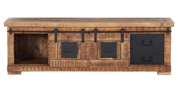 LOWBOARD  in 160/50/45 cm  - Schwarz/Naturfarben, KONVENTIONELL, Holz/Holzwerkstoff (160/50/45cm) - Landscape