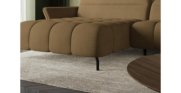 ECKSOFA Olivgrün Flachgewebe Rücken echt, Kopfteilverstellung, Sitztiefenverstellung  - Schwarz/Olivgrün, KONVENTIONELL, Textil/Metall (175/272cm) - Carryhome