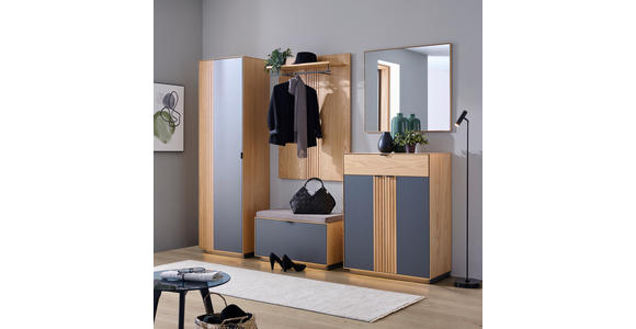 GARDEROBE 6-teilig  in 250/200/42 cm  - Eichefarben/Grau, Natur, Holz/Holzwerkstoff (250/200/42cm) - Linea Natura