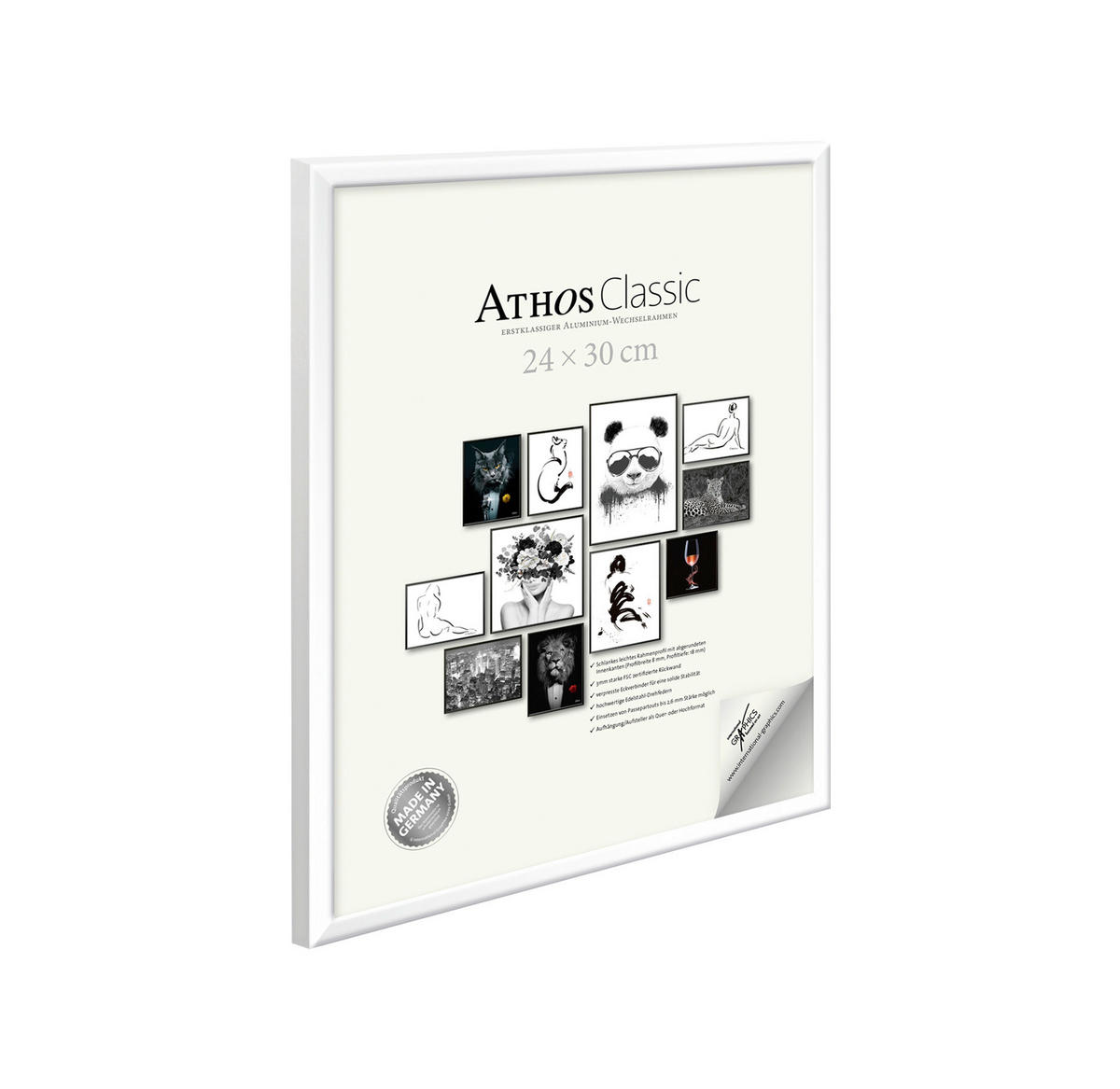 BILDERRAHMEN - Weiß Hochglanz, Basics, Papier/Holzwerkstoff (24/30/1,8cm)
